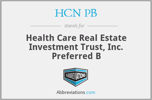 HCN PB - Health Care Real Estate Investment Trust, Inc. Preferred B